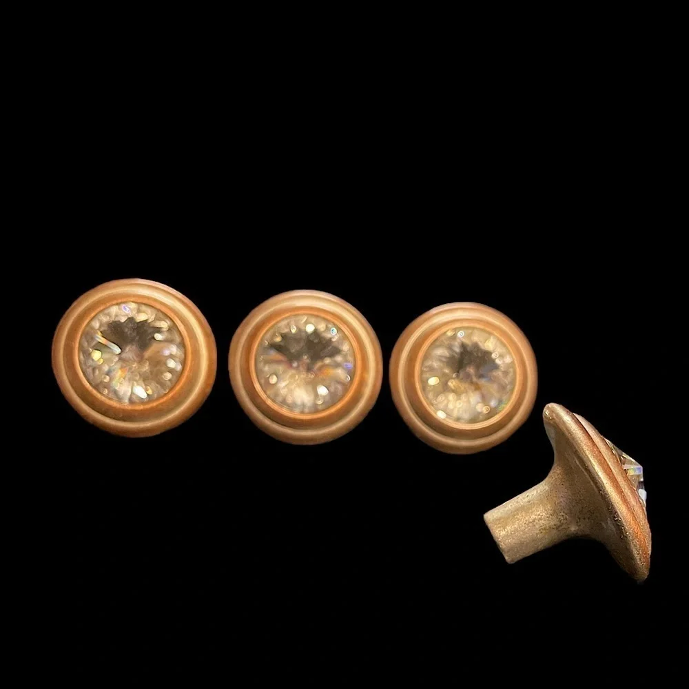 Brass rhinestone furniture knobs diamond silver vintage drawer cabinet k…